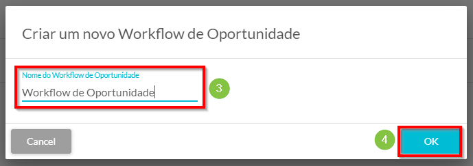 Nomeie o fluxo de trabalho