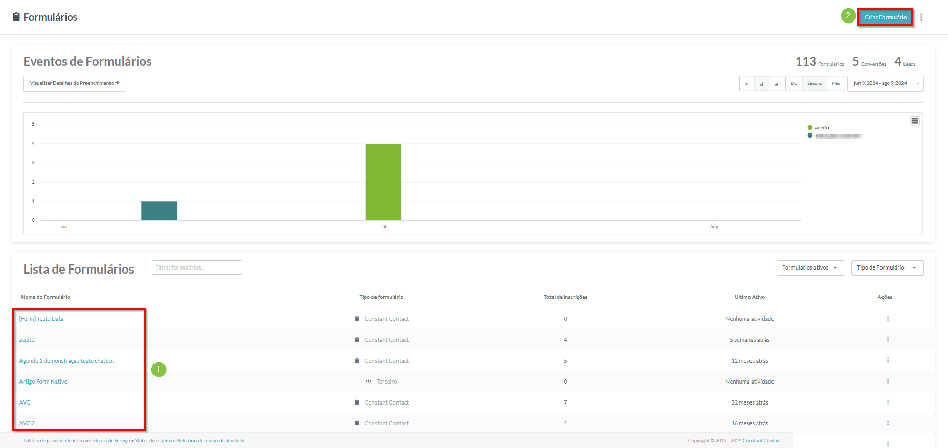 Criar ou abrir um formulário