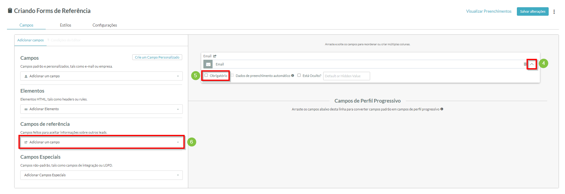 Tornar o campo obrigatório e adicionar campos adicionais desejados