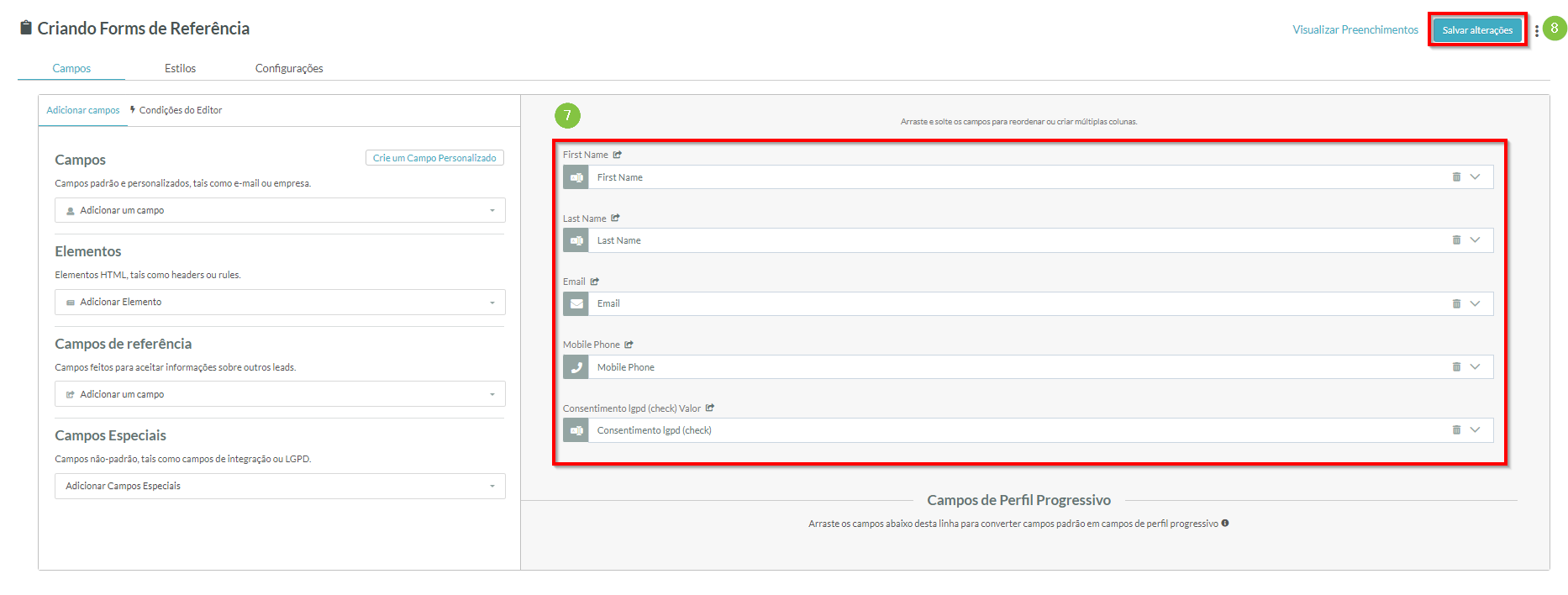Ajustar o formulário conforme necessário e Salvar
