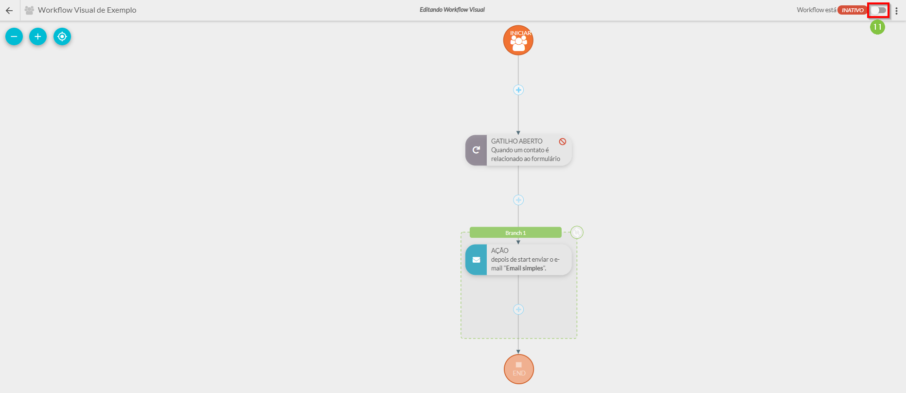 Ativar o fluxo de trabalho