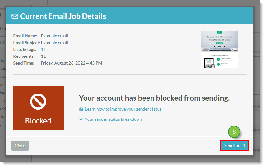 Confirmação de envio