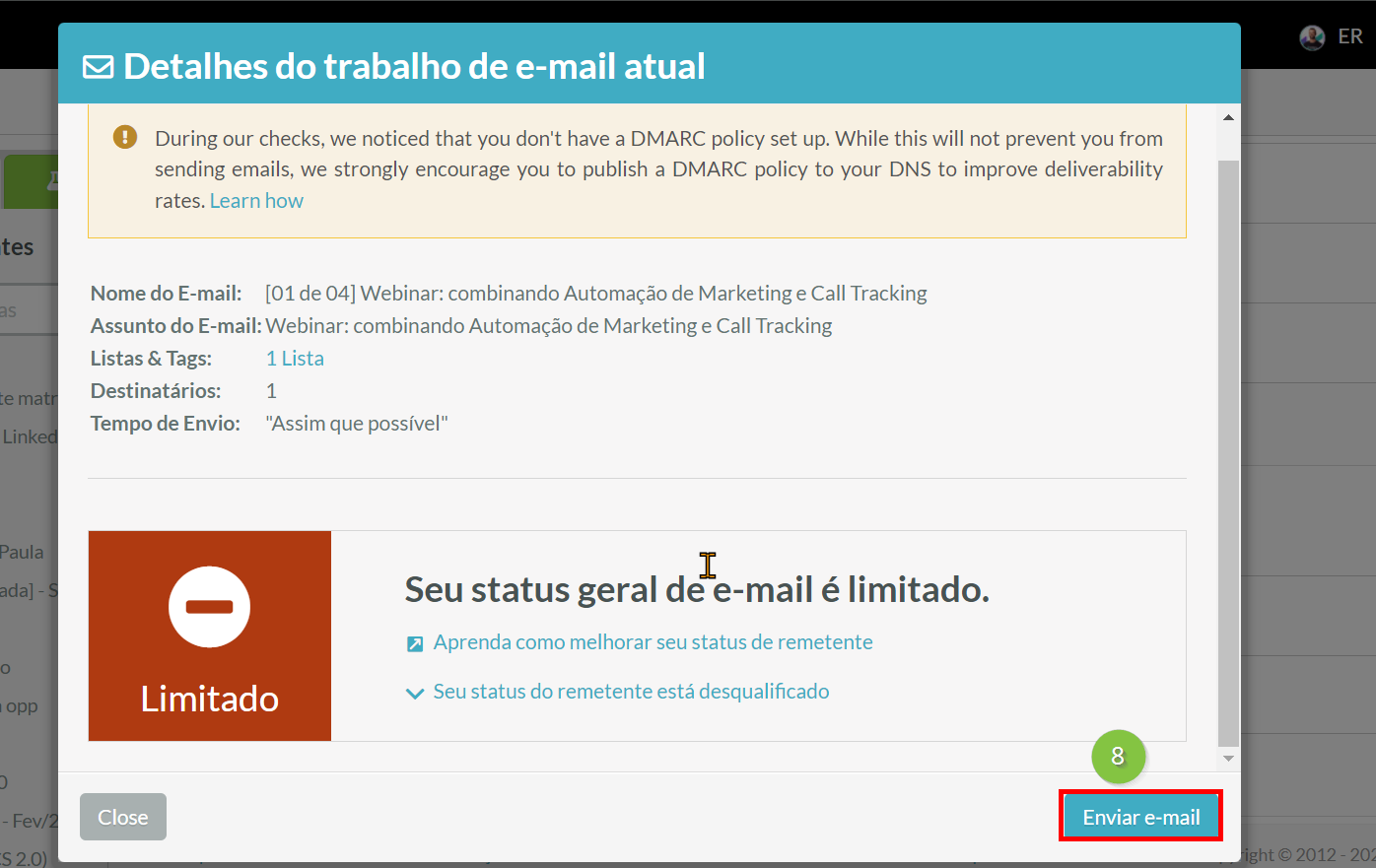 Confirmar envio de email
