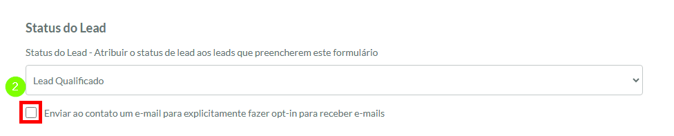 Configurações do Formulário Configurar Duplo Opt In