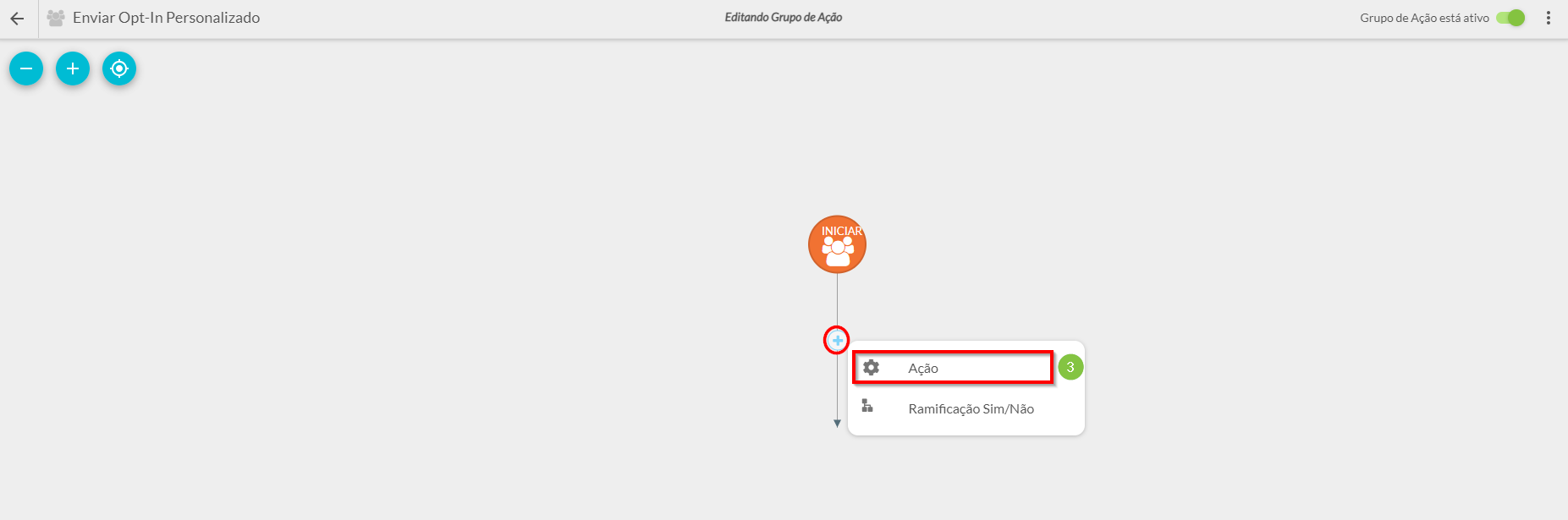 Adicionar uma ação