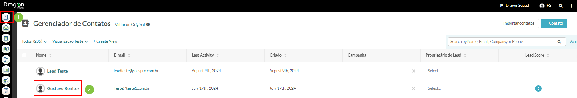 Adicionando Contato a uma lista