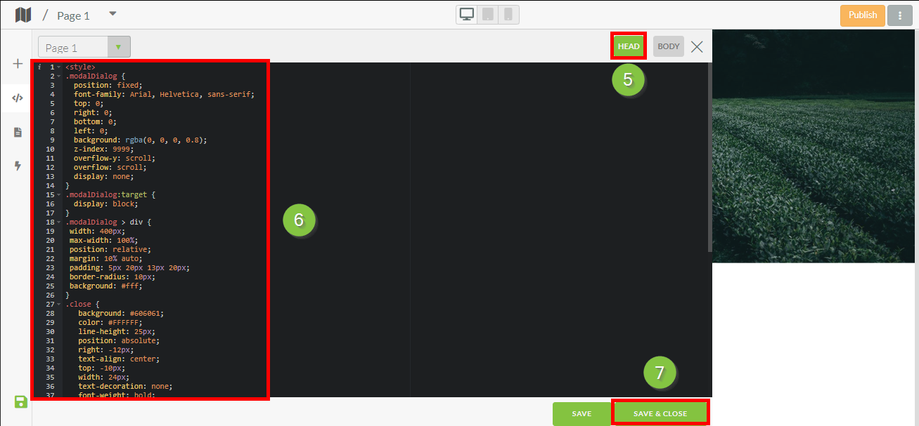 Adicionar código para formulário pop-up ao cabeçalho