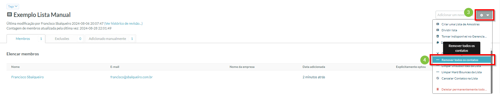 Remover todos os contatos
