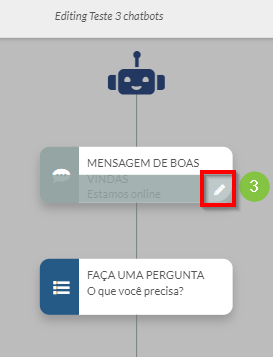 Passe o mouse sobre uma ação e clique no ícone de edição.