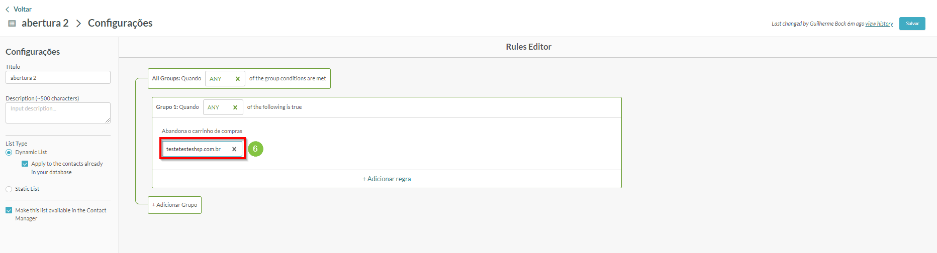 Clique no botão Salvar